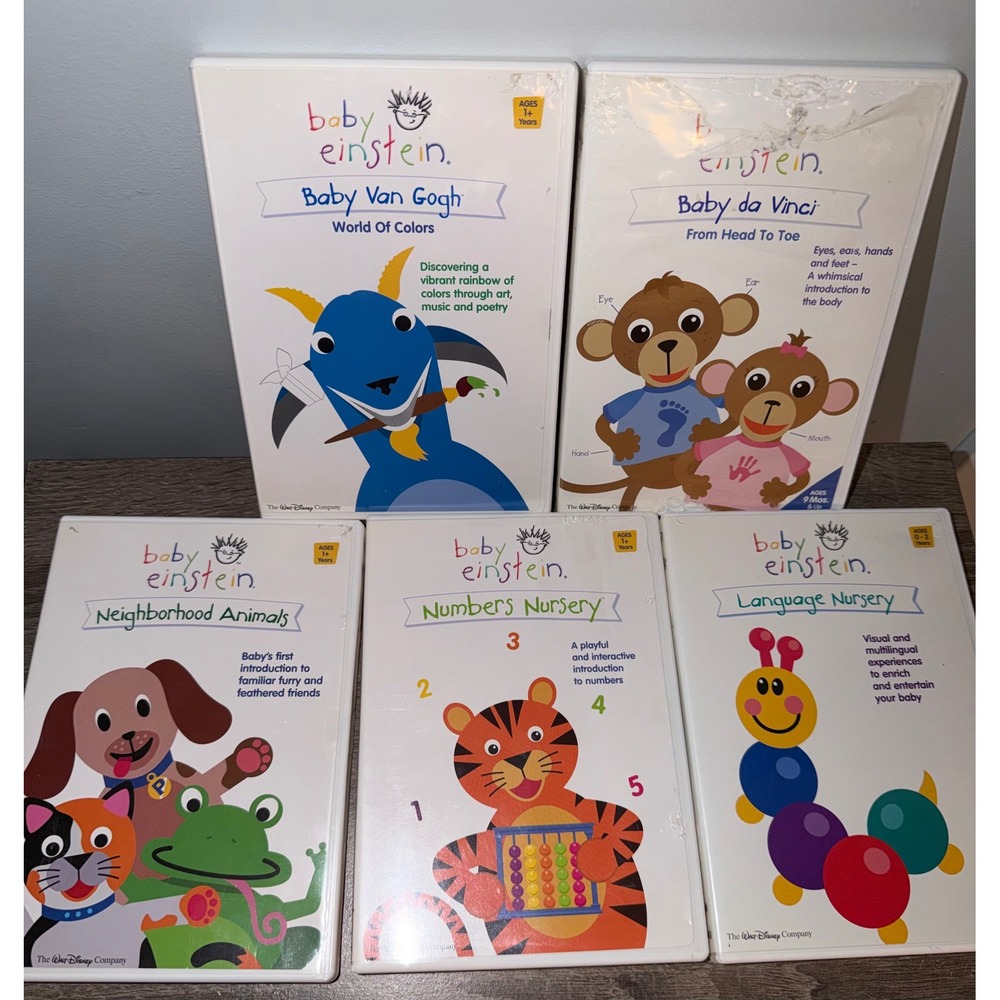 Baby Einstein DVD Lot of 5 Baby Van Gogh Da Vinci Neighborhood Animals Numbers
